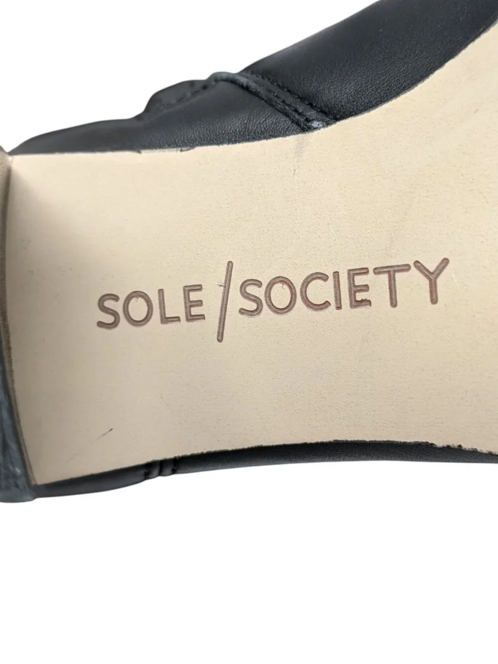 Sole Society Daleena Black Leather Suede Knee High Boots Women's 6.5